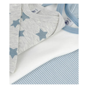 Petit Bateau - 3er Body-Set gestreift | Blau