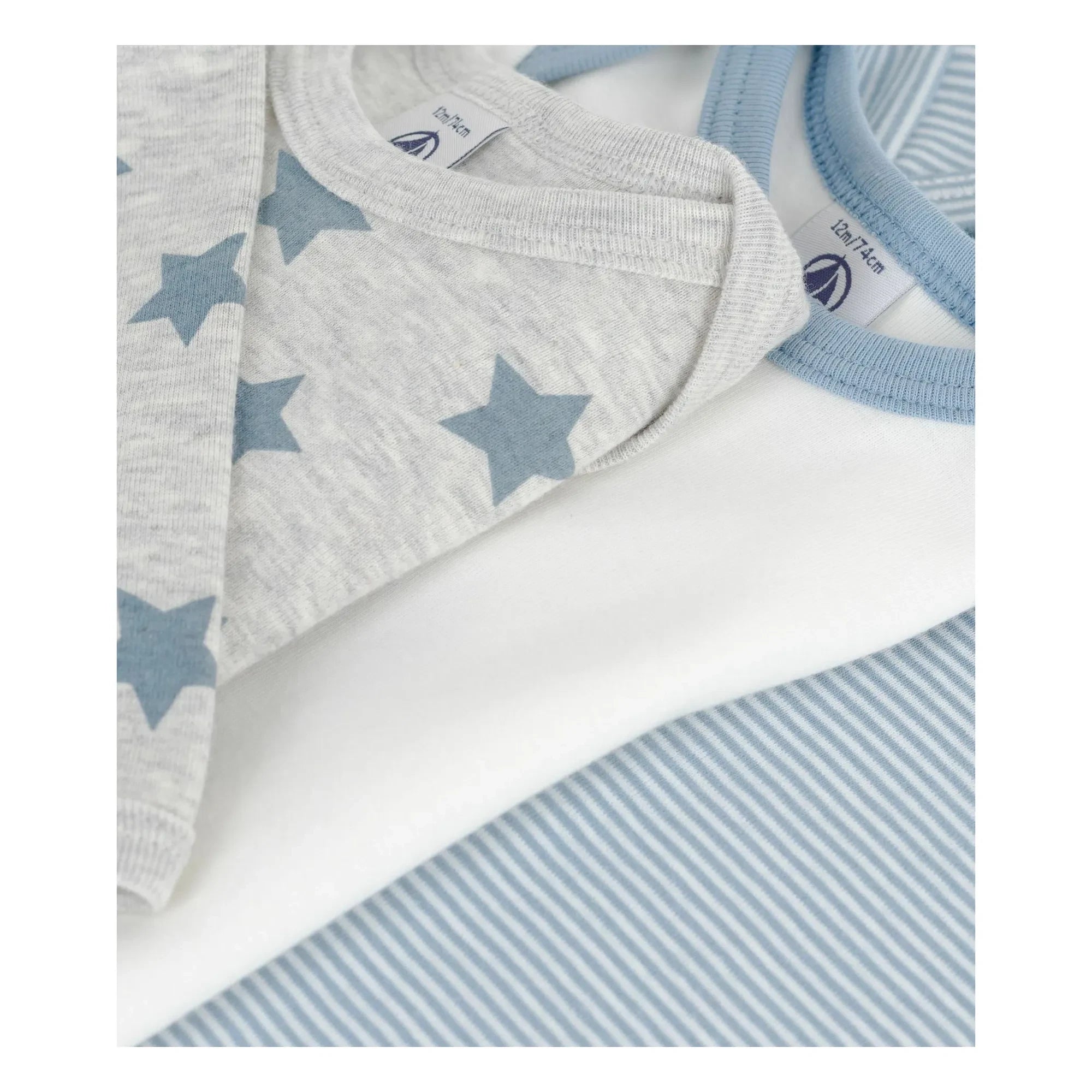 Petit Bateau - 3er Body-Set gestreift | Blau