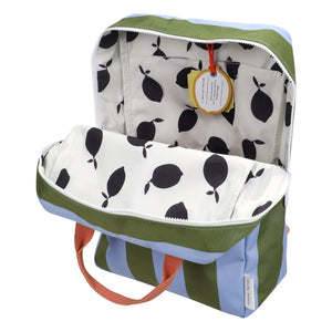 Sticky Lemon – Großer gestreifter Rucksack | Grün