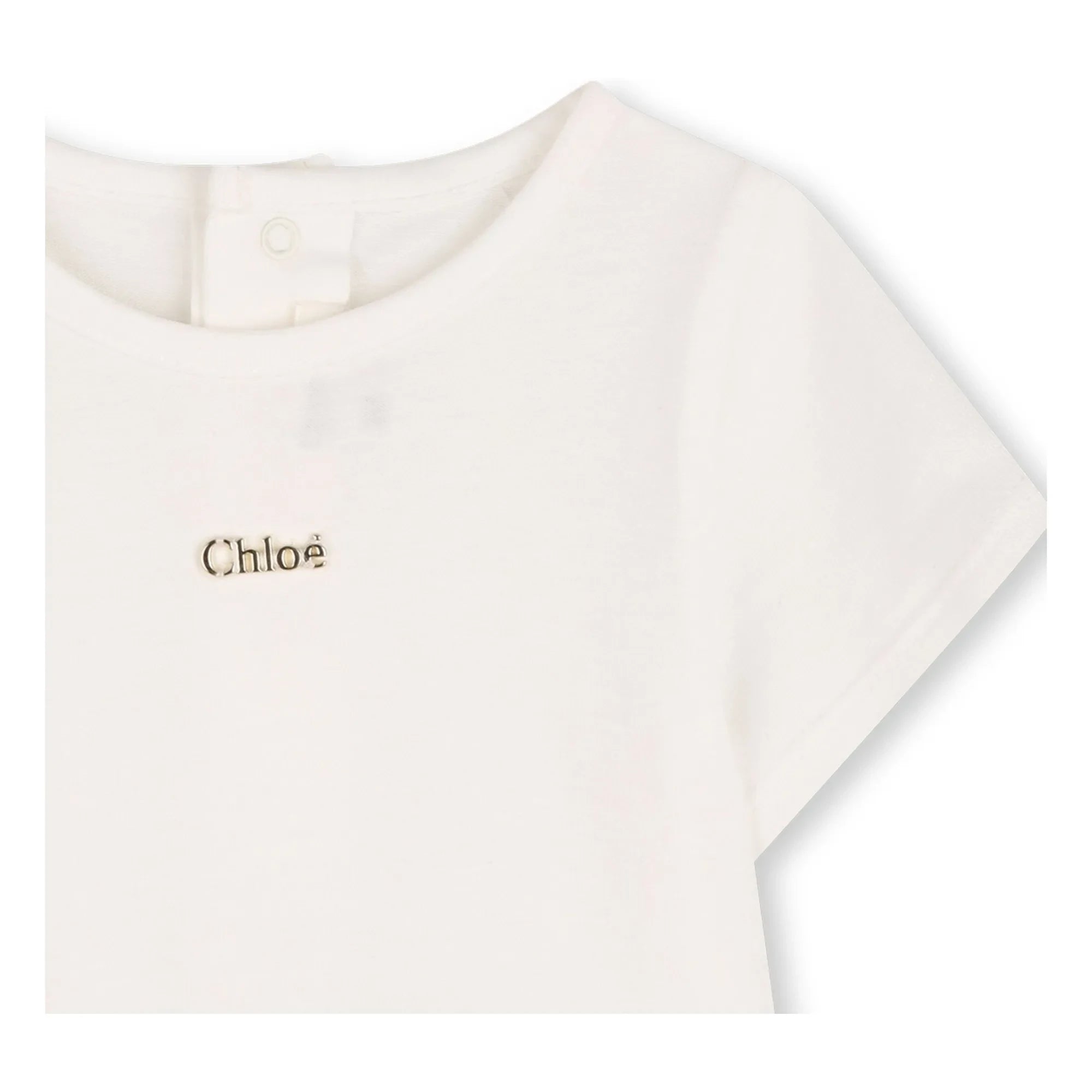 Chloé - Strampler- und T-Shirt-Set aus Bio-Baumwolle | Pfirsich