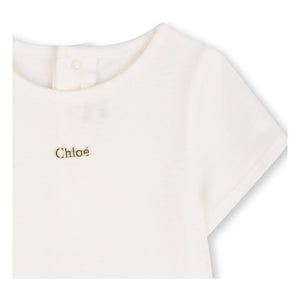 Chloé - Strampler- und T-Shirt-Set aus Bio-Baumwolle | Pfirsich