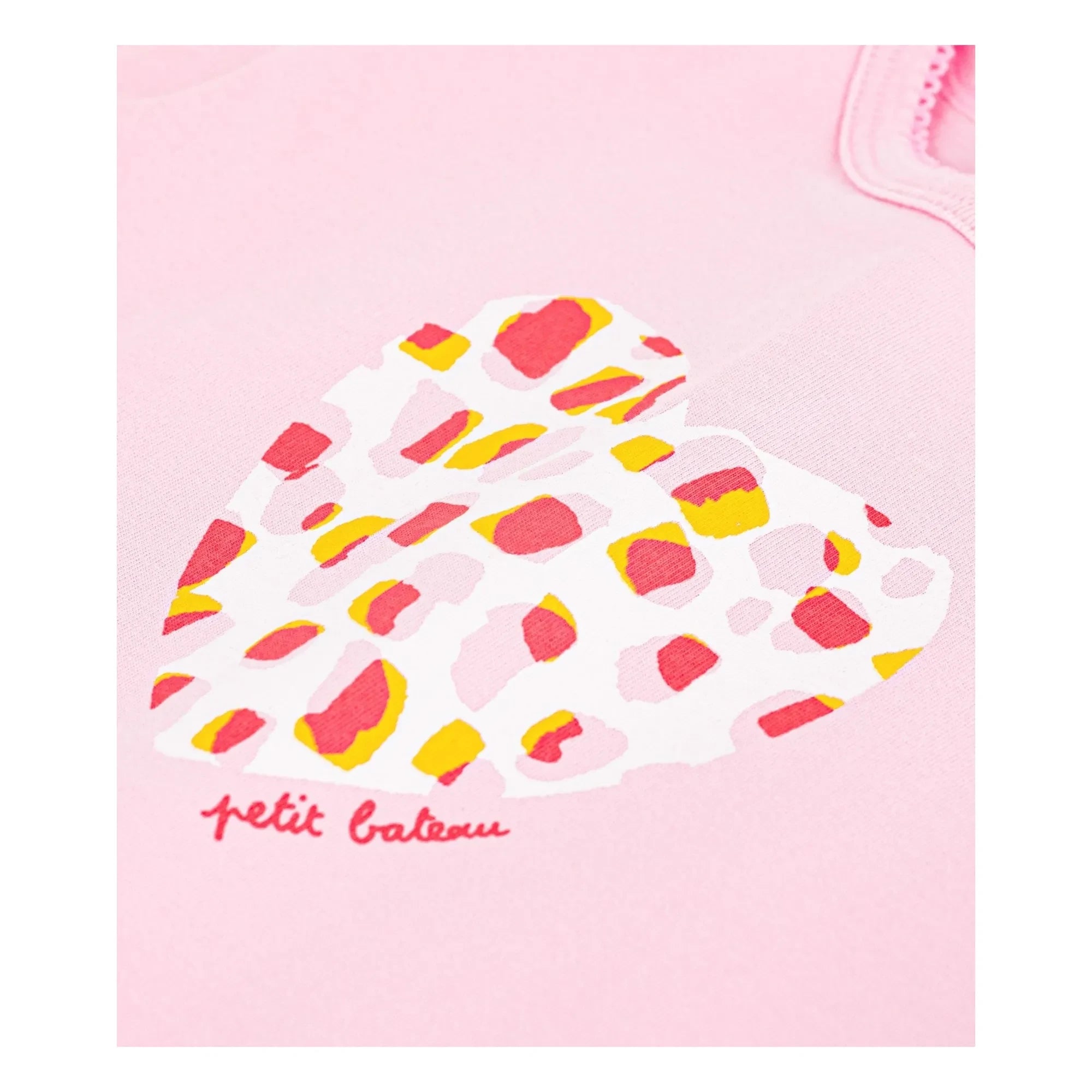 Petit Bateau – Baby T-Shirt mit Herzen aus Bio-Baumwolle | Rosa