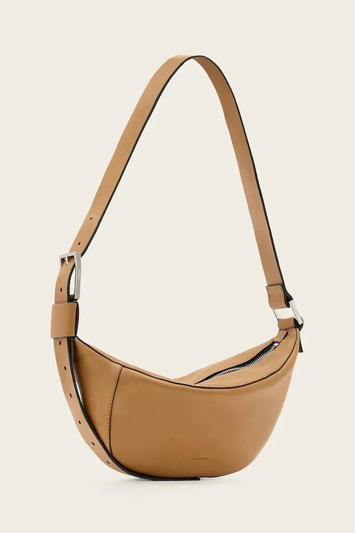 AllSaints LUNA kadın deri kruvasan çanta