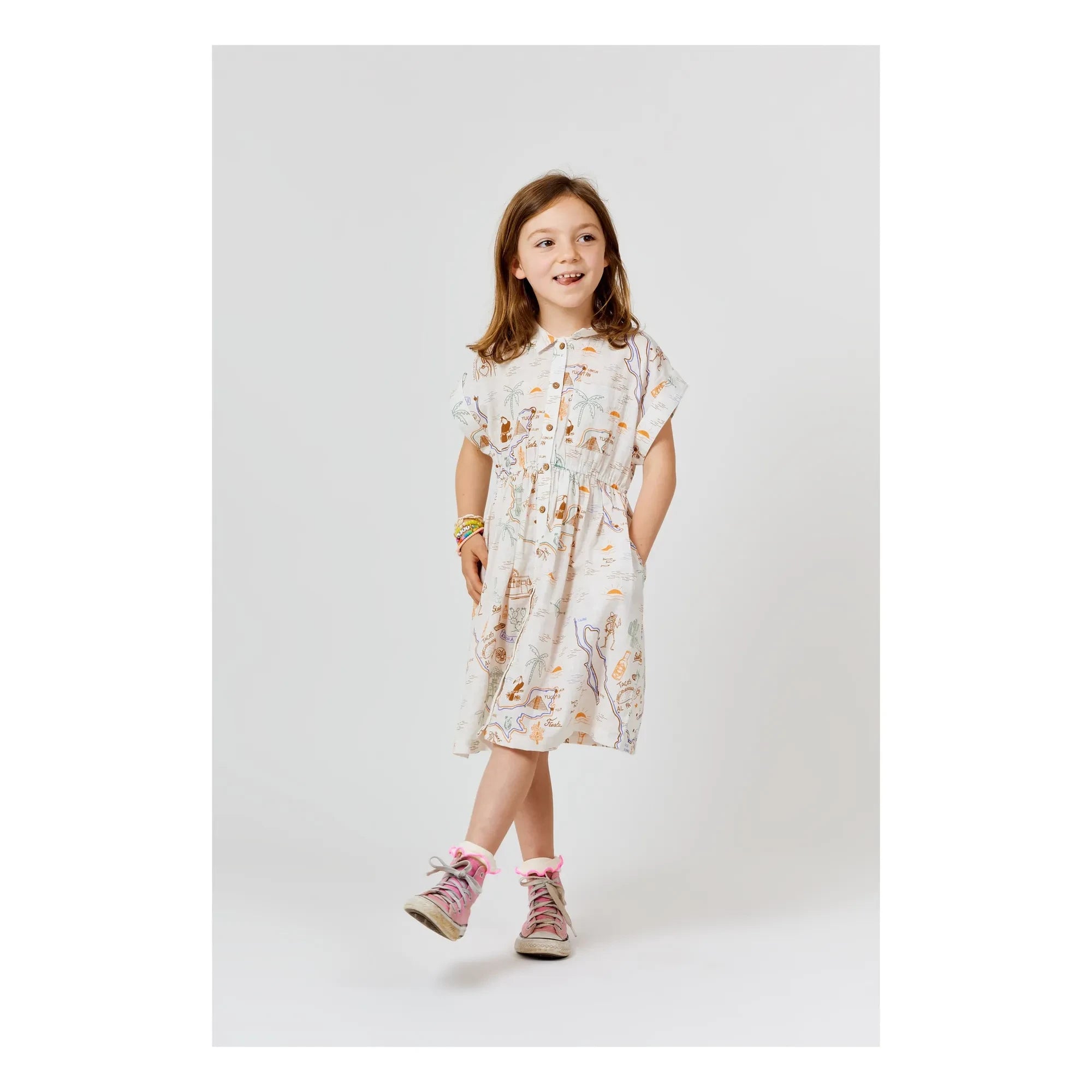 Arsène et Les Pipelettes - Mexican Dress Made of Organic Cotton Voile | Ecru