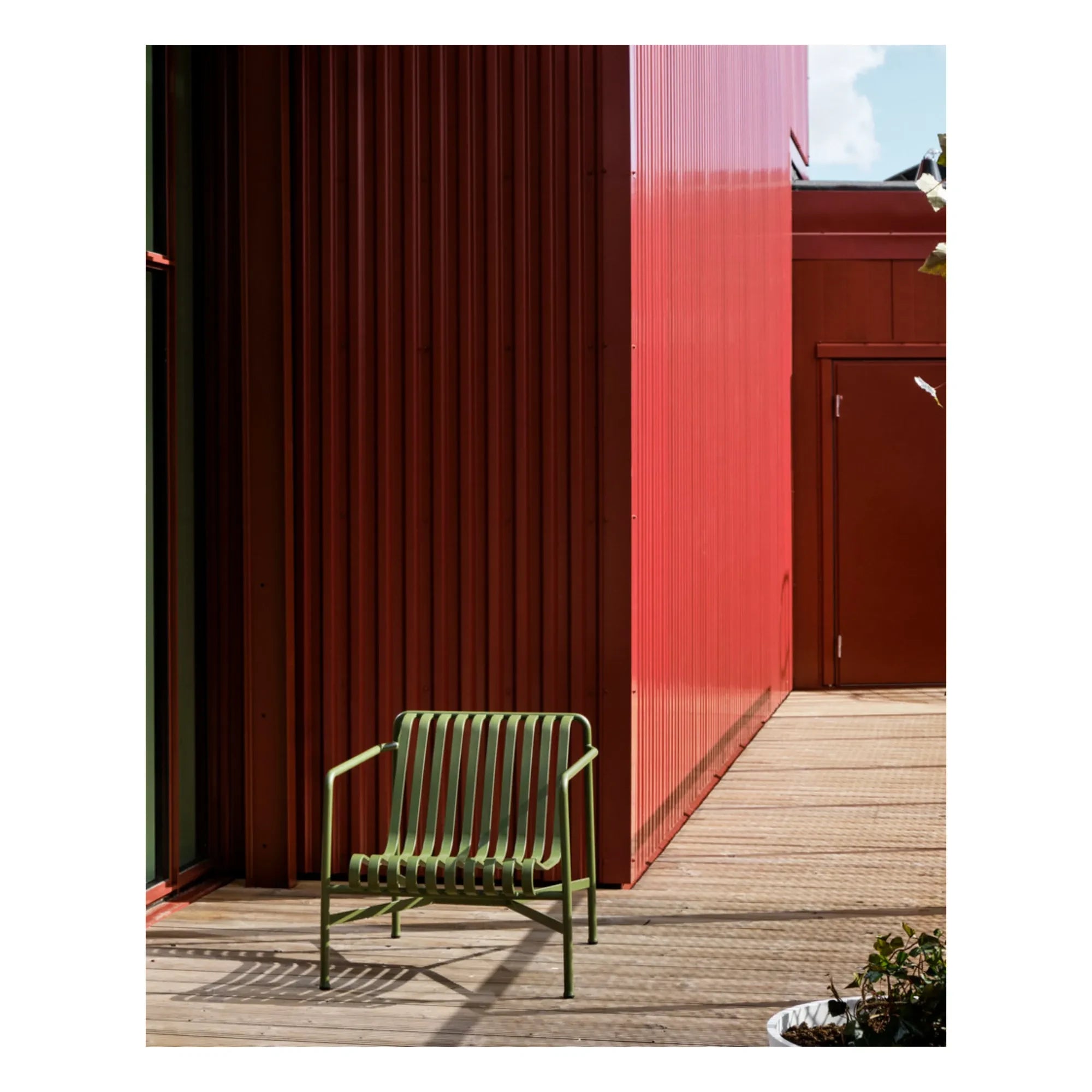 Hay - Palissade Lounge Sandalye, Ronan ve Erwan Bouroullec Tasarımı | Zeytin yeşili
