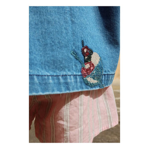 Konges Sløjd - Jeansjacke aus Bio-Baumwolle mit Pailletten-Eismotiv | Blau