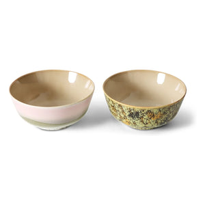 HKliving - Steingut-Schalen - 2er Set | Rosa