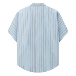 Pomandère - Striped Short-Sleeve Shirt | Blue