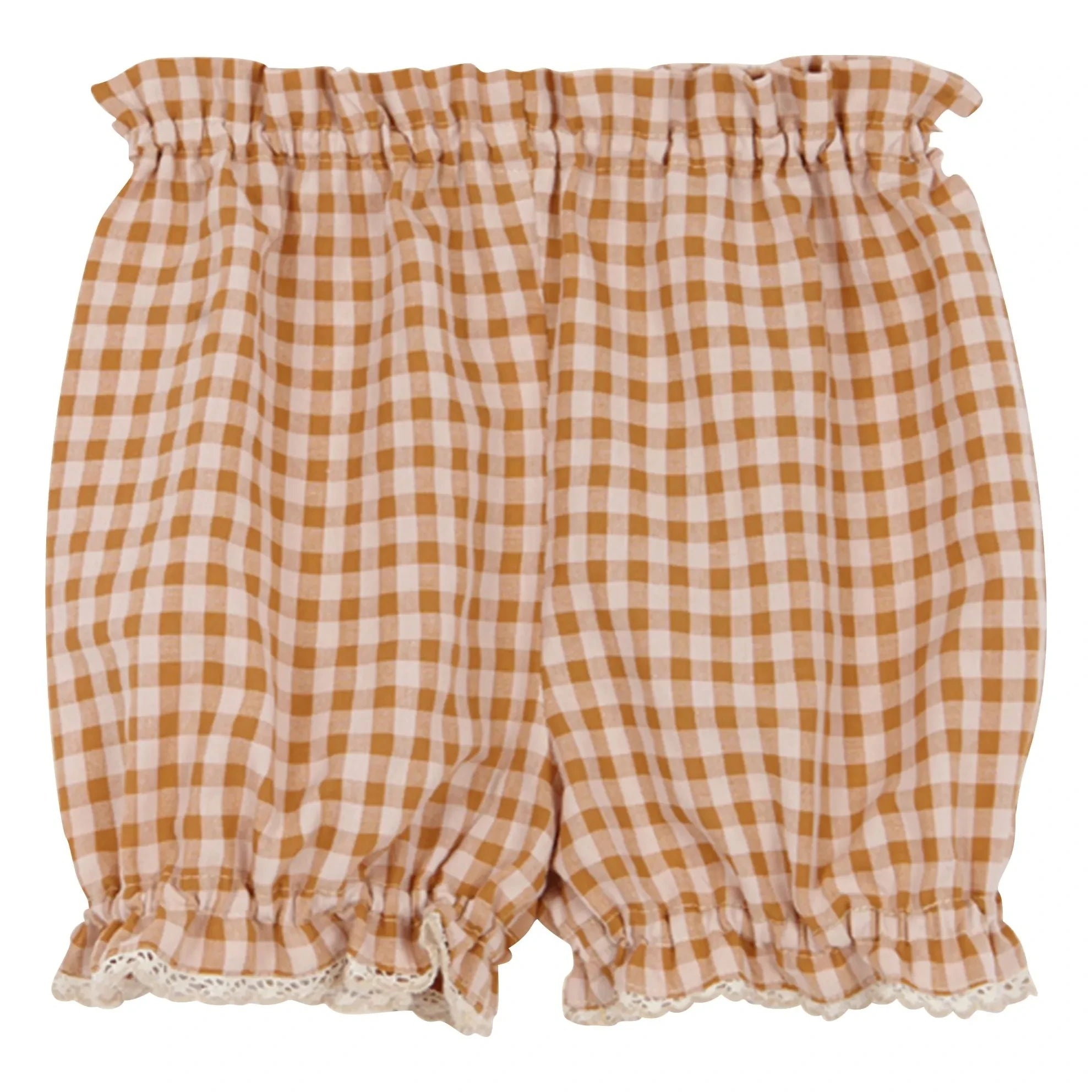 birinit - Organic cotton Vichy shorts | Caramel