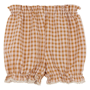 birinit - Organic cotton Vichy shorts | Caramel