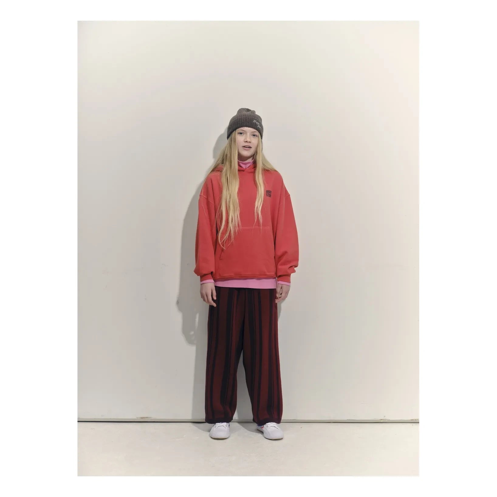 Main Story - Organik Pamuk Logolu Kapüşonlu Sweatshirt | Kırmızı