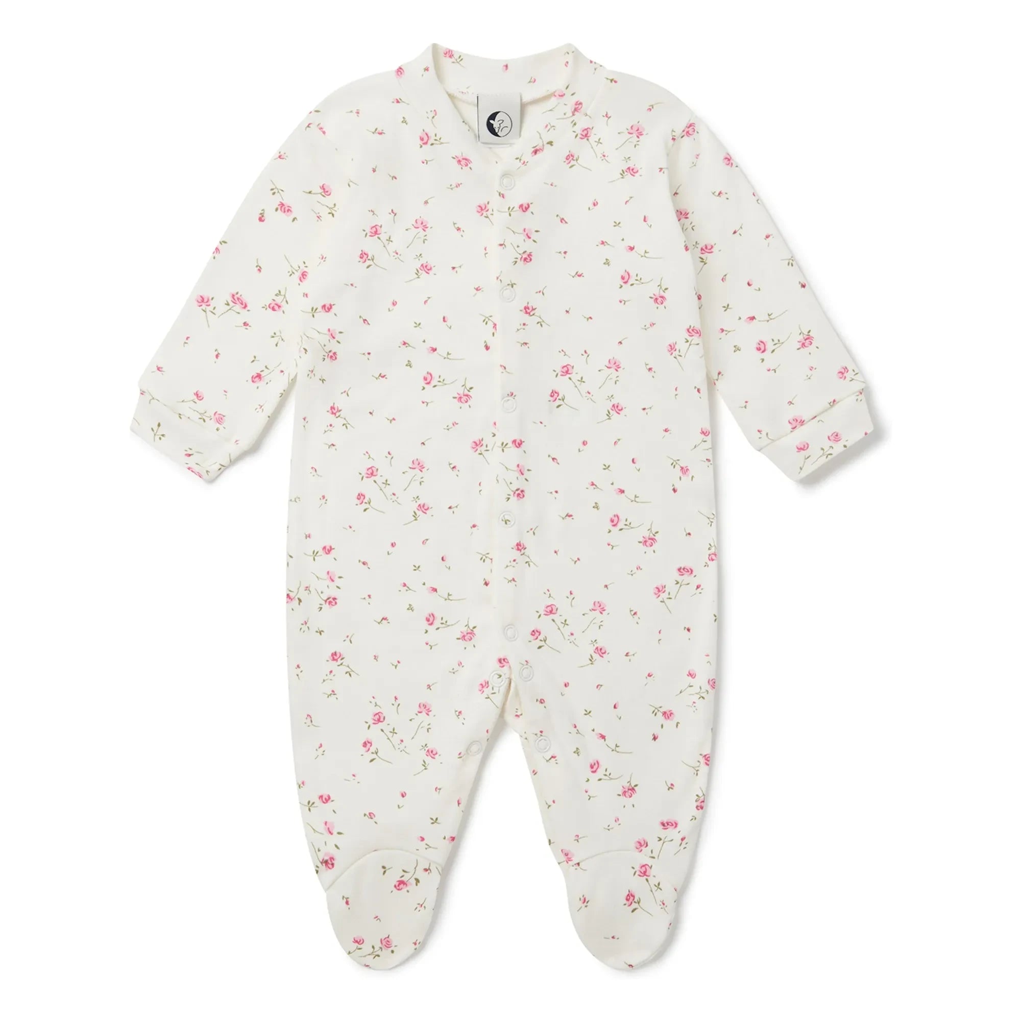 Sleepy Doe - Organik pamuklu, patikli çiçek desenli pijama | Beyaz