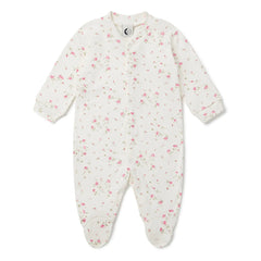 Sleepy Doe - Organik pamuklu, patikli çiçek desenli pijama | Beyaz