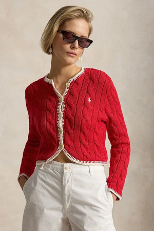 Polo Ralph Lauren Kadın Pamuklu COTTON-SWEATER-CARDIGAN Yelek