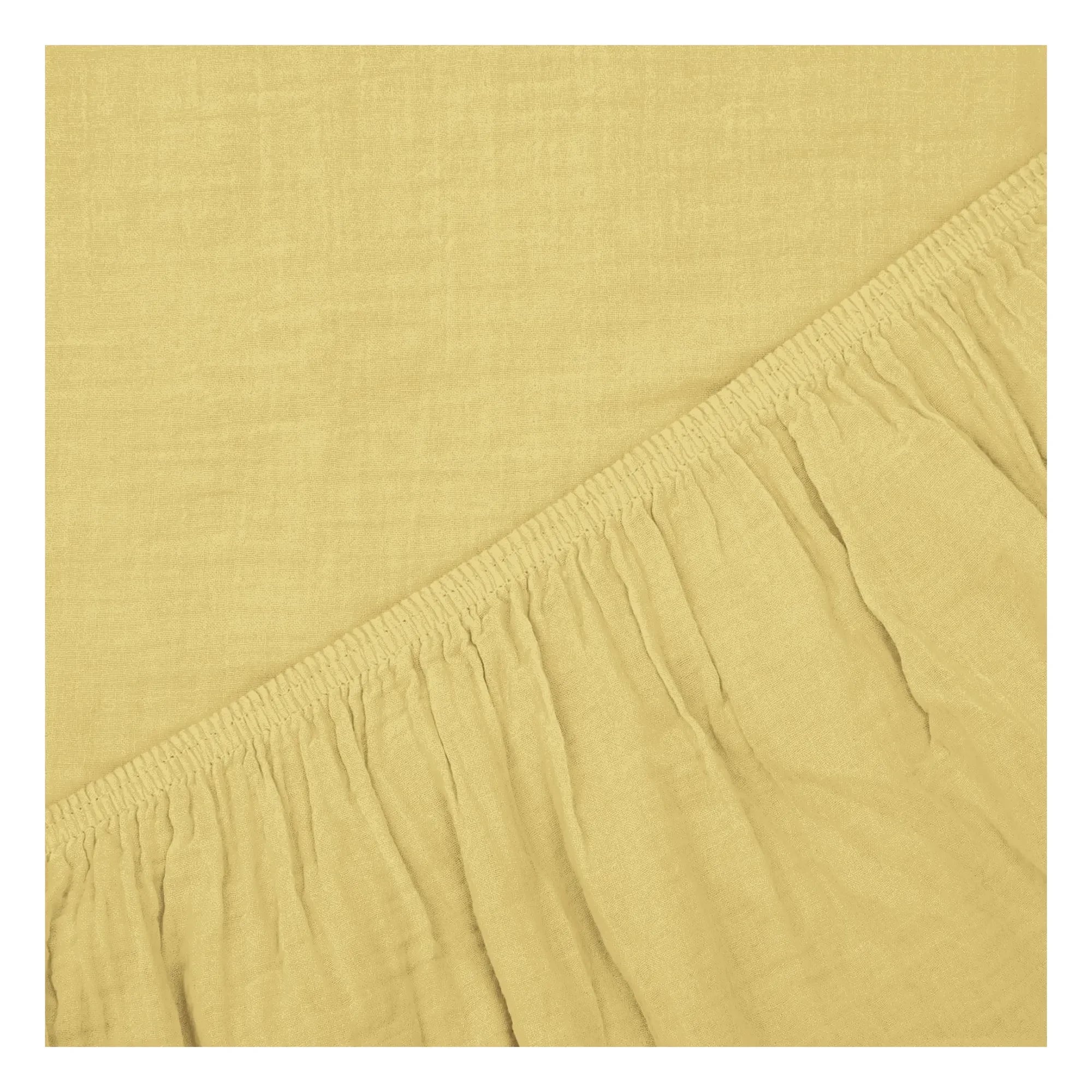 Haomy - Cotton Voile Elastic Fitted Sheet | Straw Yellow