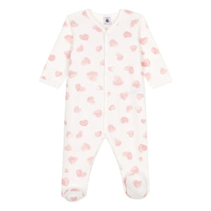 Petit Bateau - Pyjama Sleep Well Kalın Kalpler Organik Pamuk | Pembe