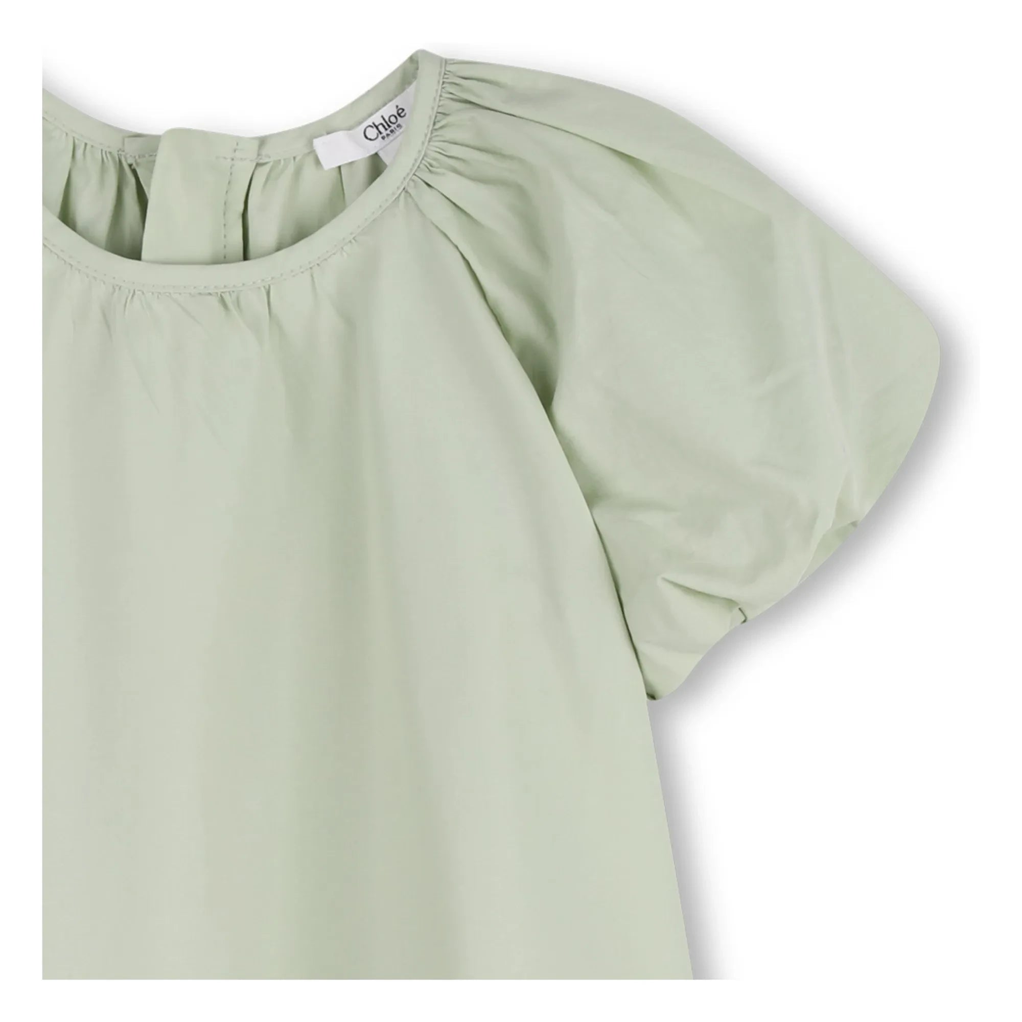 Chloé – Kleid aus Bio-Baumwollpopeline | Mintgrün