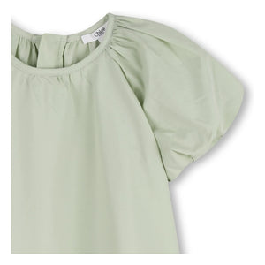 Chloé – Kleid aus Bio-Baumwollpopeline | Mintgrün