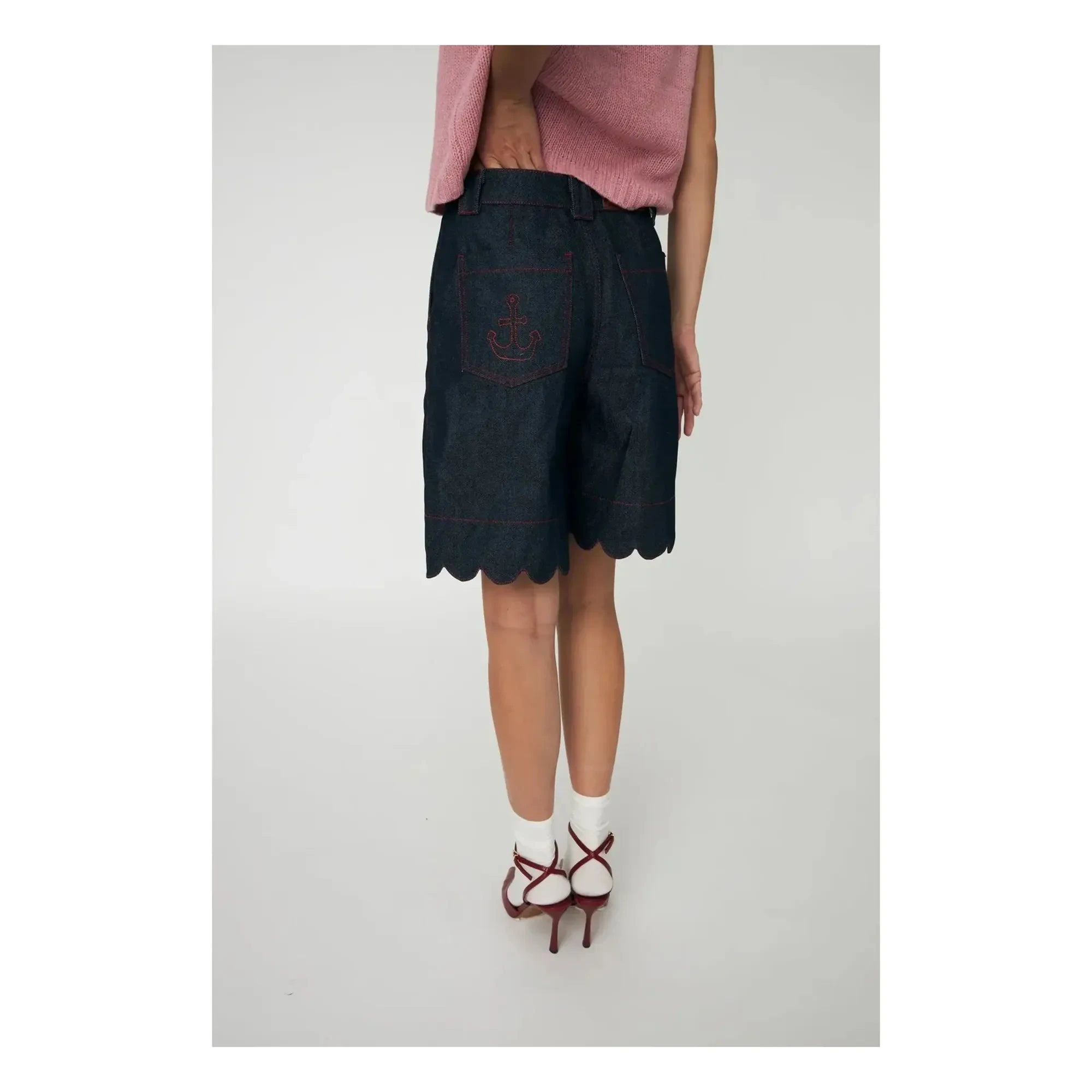 Stella Nova - Besetzte Baumwollshorts | Dunkelblau
