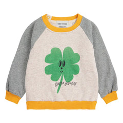 Bobo Choses - Renk Bloklu Yonca Organik Pamuk Sweatshirt | Bej