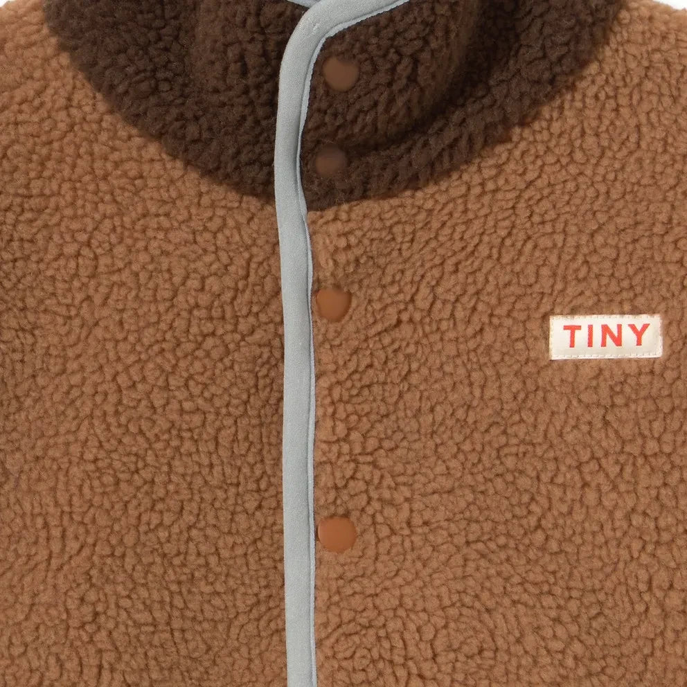 Tinycottons – Sherpa-Jacke mit Farbblock-Design | Braun
