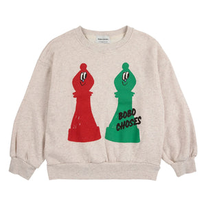 Bobo Choses - Chess Sweat Organik Pamuk | Heather beige