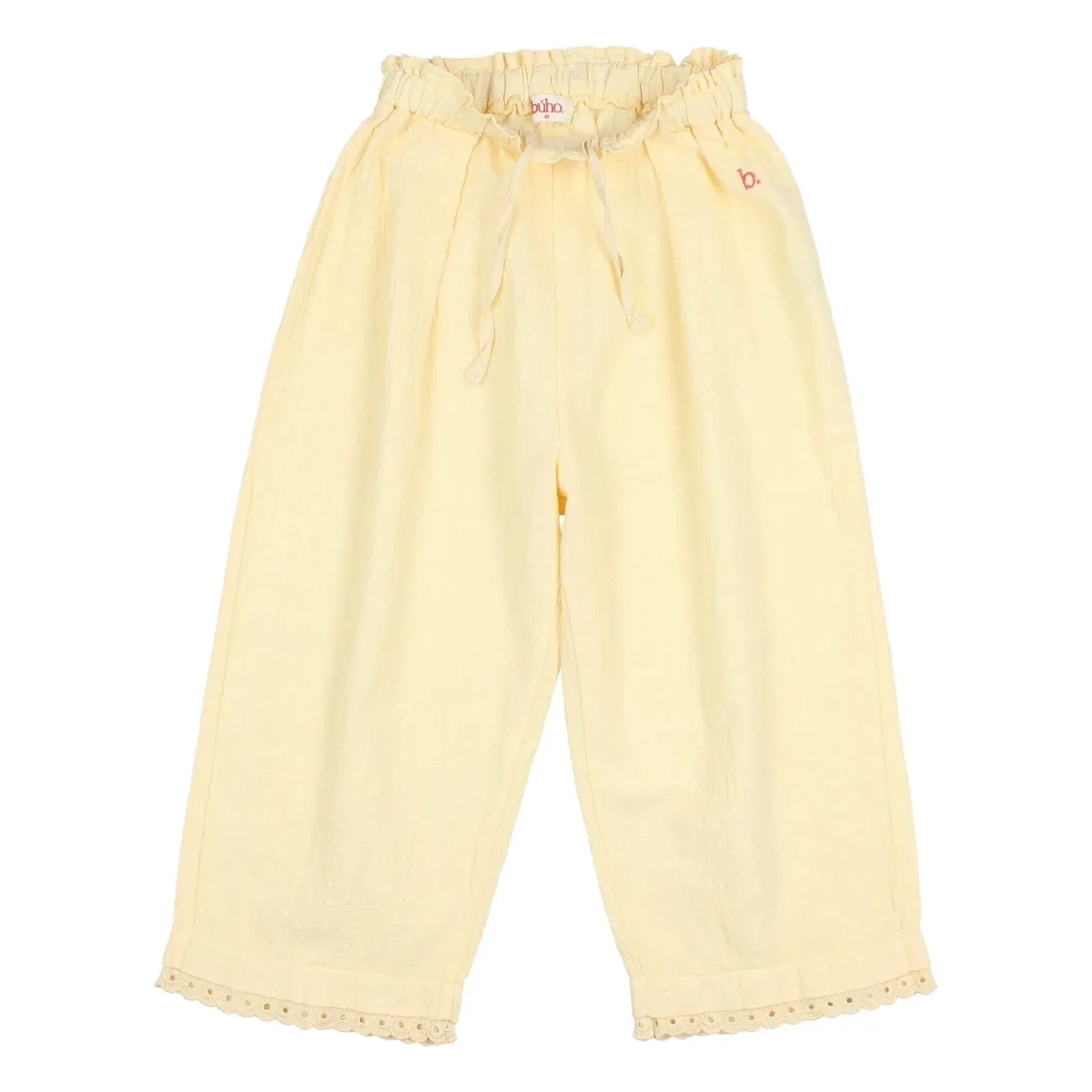 Búho - Organic Cotton Lace Pants | Yellow