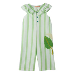 Fabula - Striped Ruffled Jumpsuit | Light Green