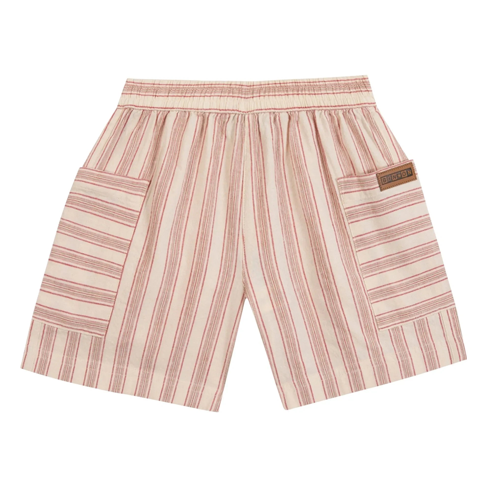 Bonton - Çizgili Lois Şort | Krem