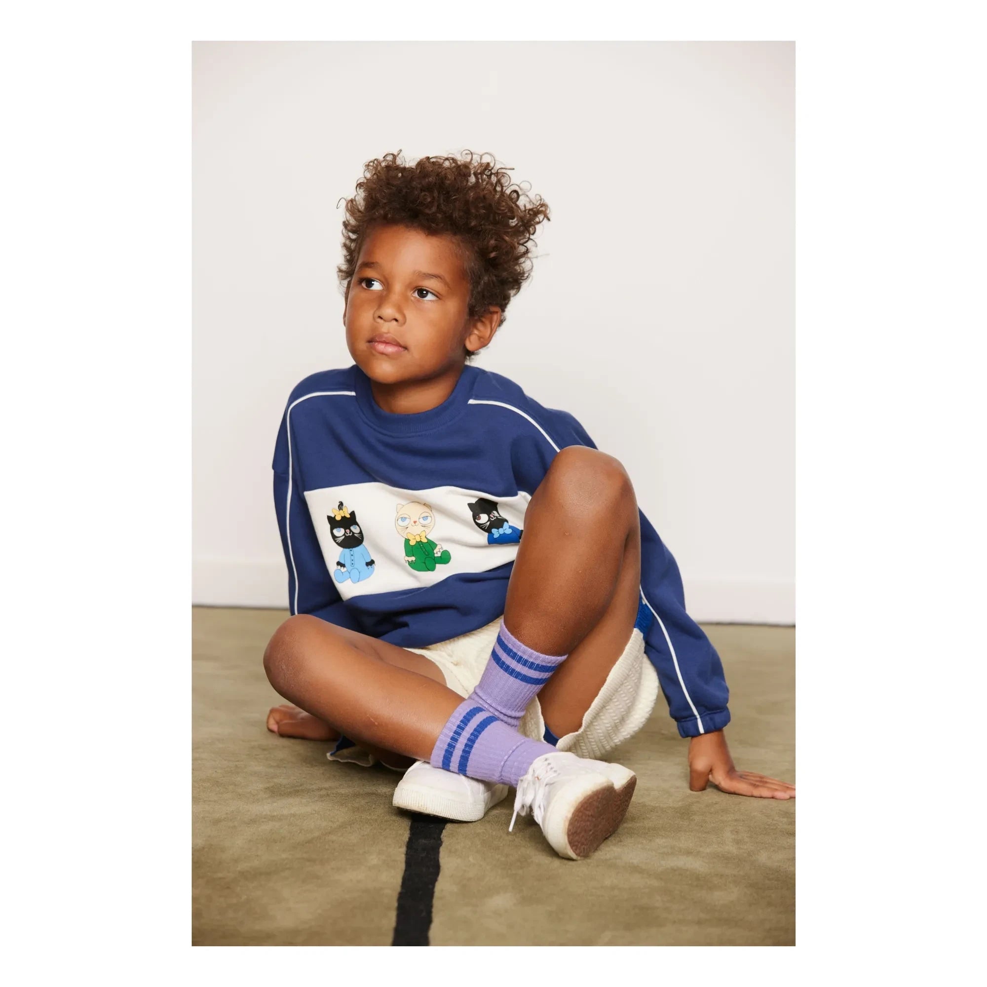 Mini Rodini - Bio-Baumwoll-Sweatshirt Animals | Dunkelblau