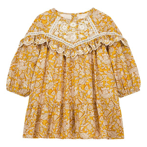 Louise Misha - Orana Fleurie Bio-Baumwollkleid | Honig