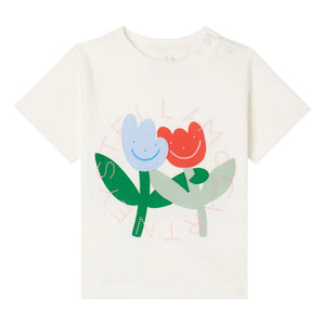Stella McCartney Kids - Stella Fleurs T-Shirt aus Bio-Baumwolle | Weiß