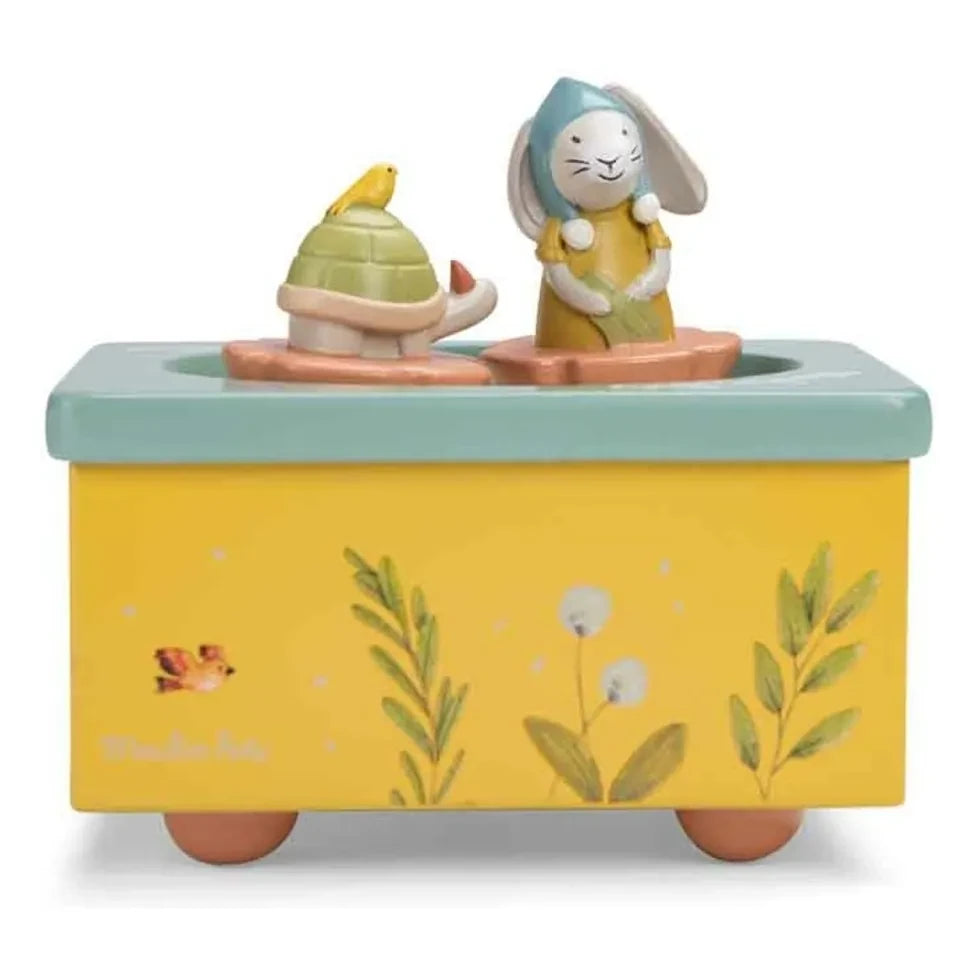 Moulin Roty - Trois Petits Lapins müzik kutusu | Açık Mavi