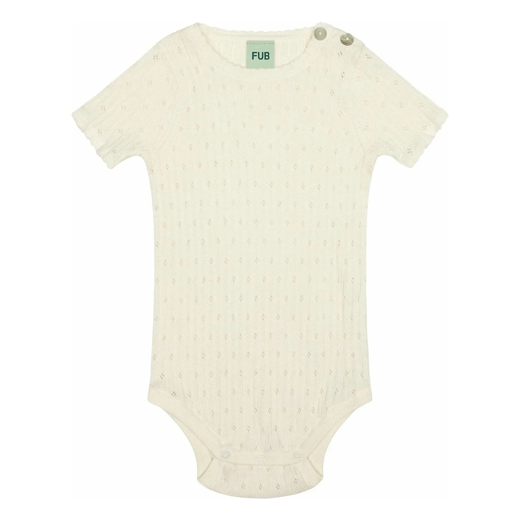 FUB - Pointelle Feinstrick Body aus Bio-Baumwolle | Ecru