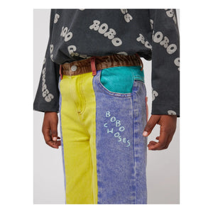 Bobo Choses - Renk Bloklu Organik Pamuk Jeans | Sarı