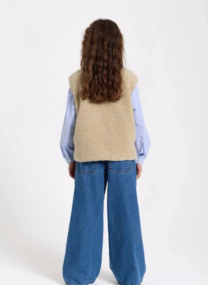 Smallable Kid - Jude ärmellose Sherpa-Jacke | Beige