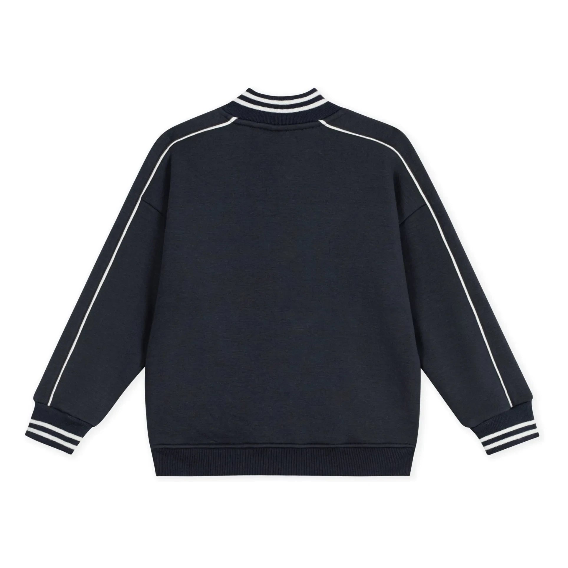 Petit Bateau - Düz Organik Pamuklu Teddy Ceket | Lacivert