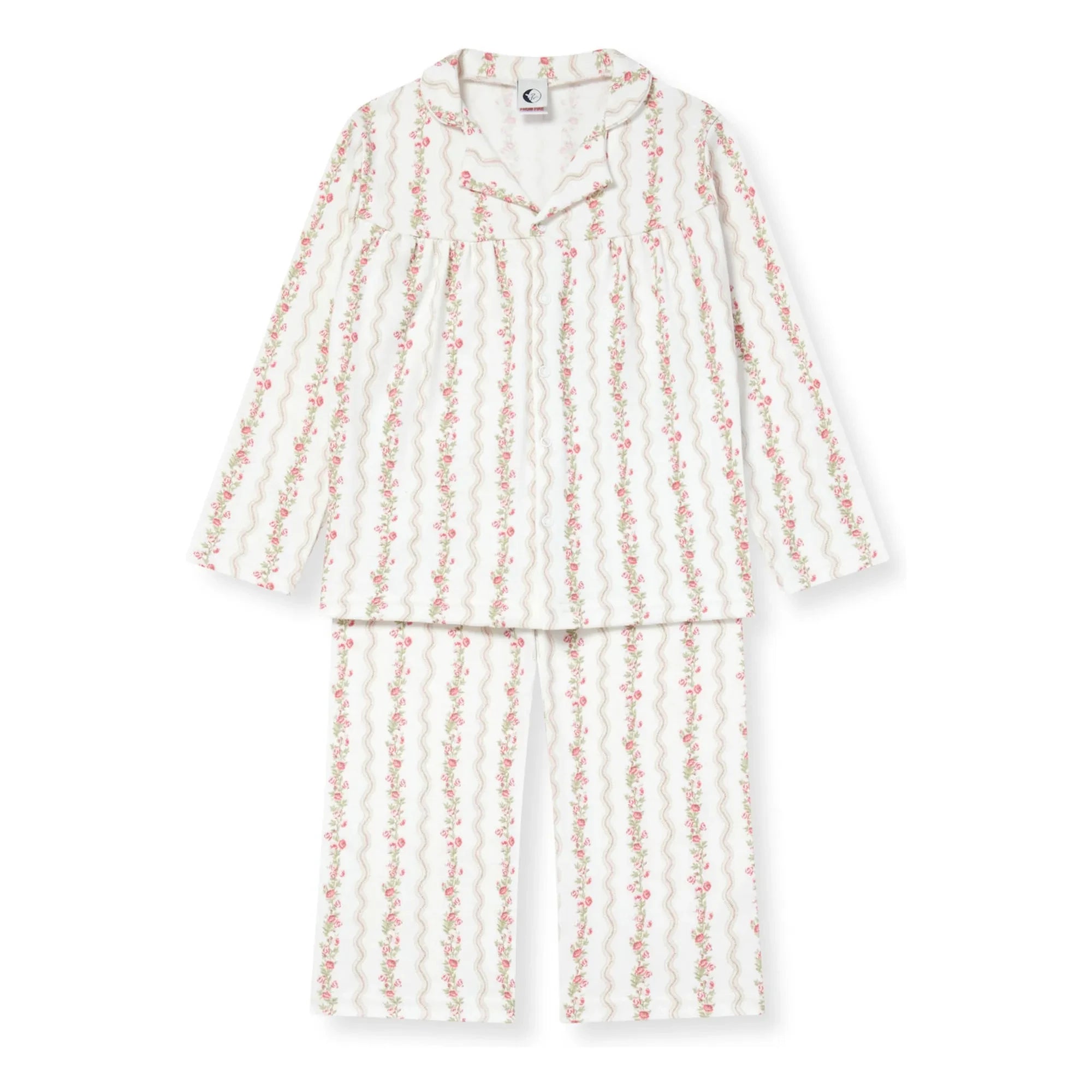 Sleepy Doe - Pyjama aus Bio-Baumwolle mit Blumenmuster | Ecru