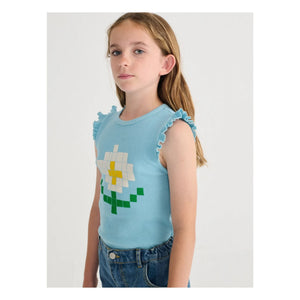 Bobo Choses - Marguerite organic cotton ruffle tank top | Light blue
