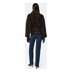 Apparis - Elis Leopard Recycled Fibre Jacket | Brown