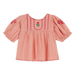 Emile et Ida - Handbestickte Bluse | Pfirsich