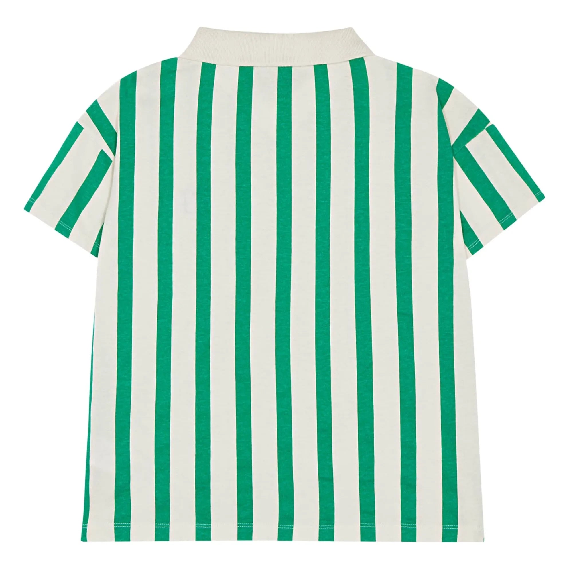 The Campamento - Green Oversize Striped Polo Shirt