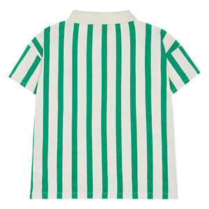 The Campamento - Green Oversize Striped Polo Shirt