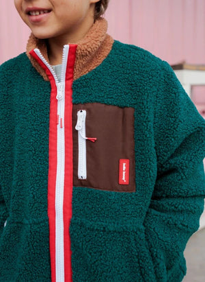 Hello Hossy - Giacca in pile con zip | Verde