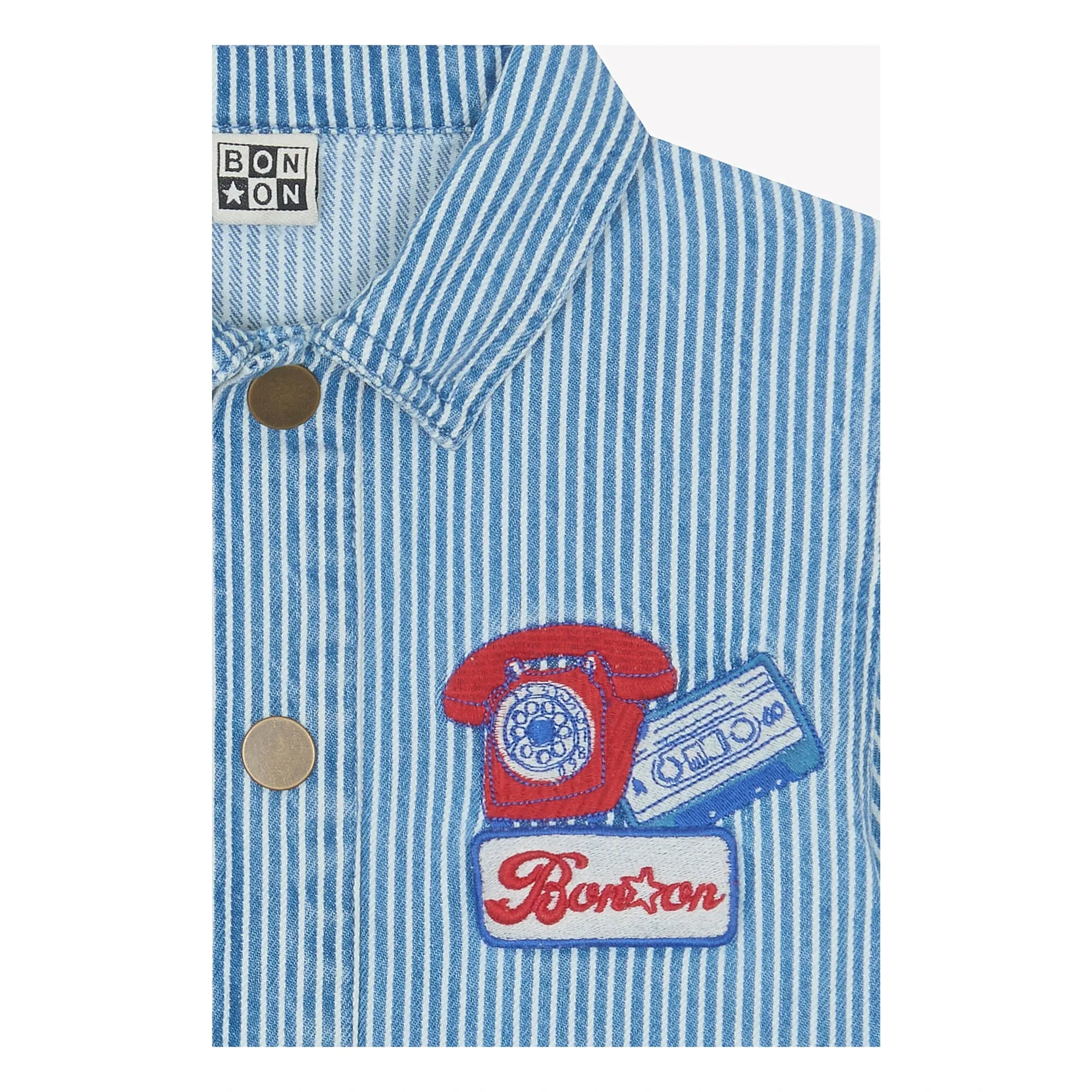 Bonton - Nineties Çizgili Overshirt | Mavi