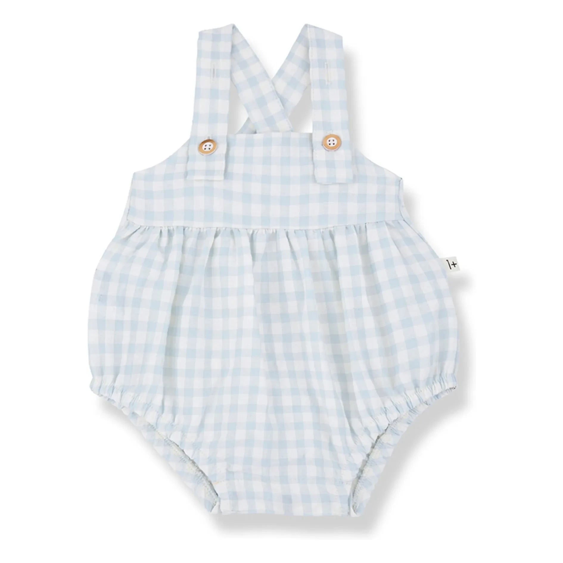 1+ in the family - Patras Vichy Seersucker Jumpsuit | Light Blue
