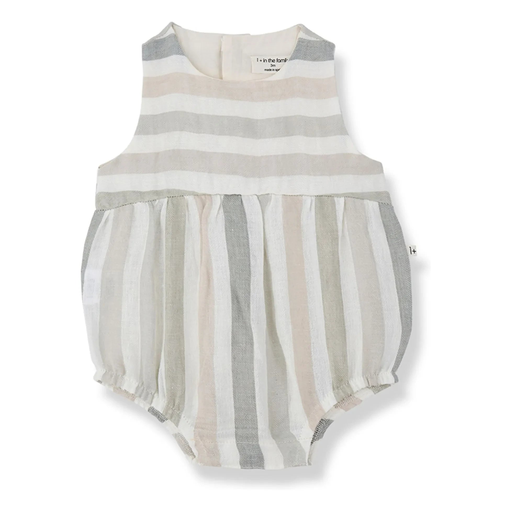 1+ in the family - Blanes Striped Linen Overall | Ecru