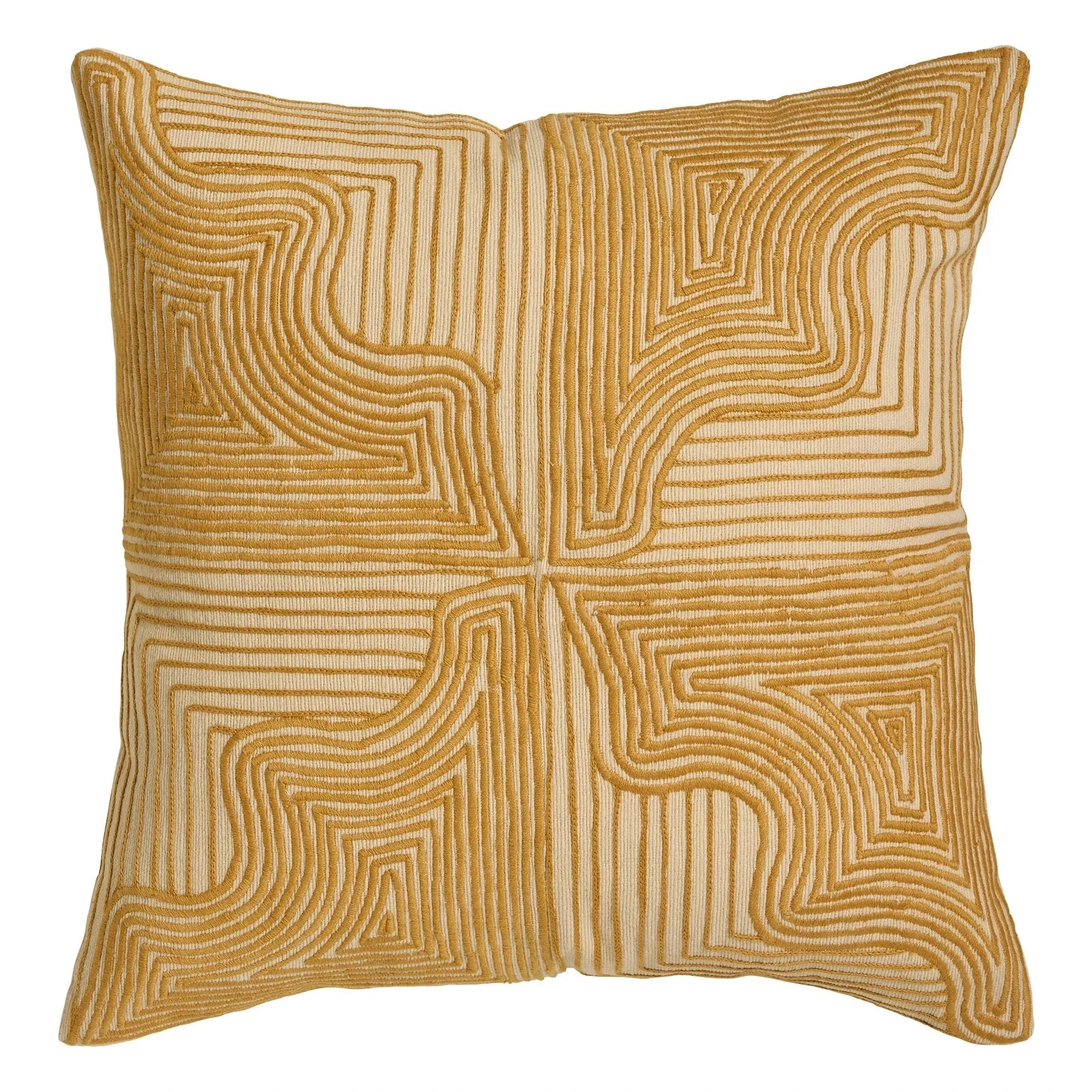 Maison Sarah Lavoine - Onda embroidered pillow | Mustard