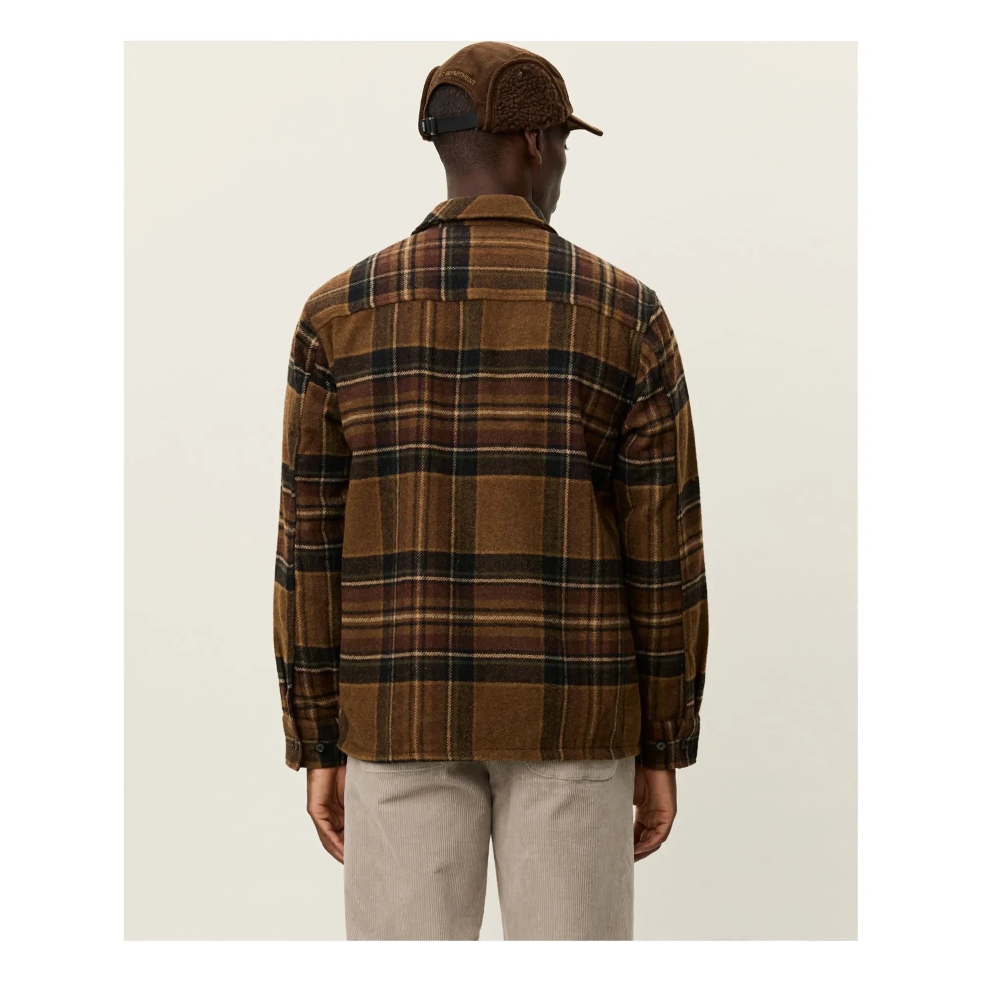 Les Deux - Kaleb Ekoseli Yün Overshirt | Kahverengi