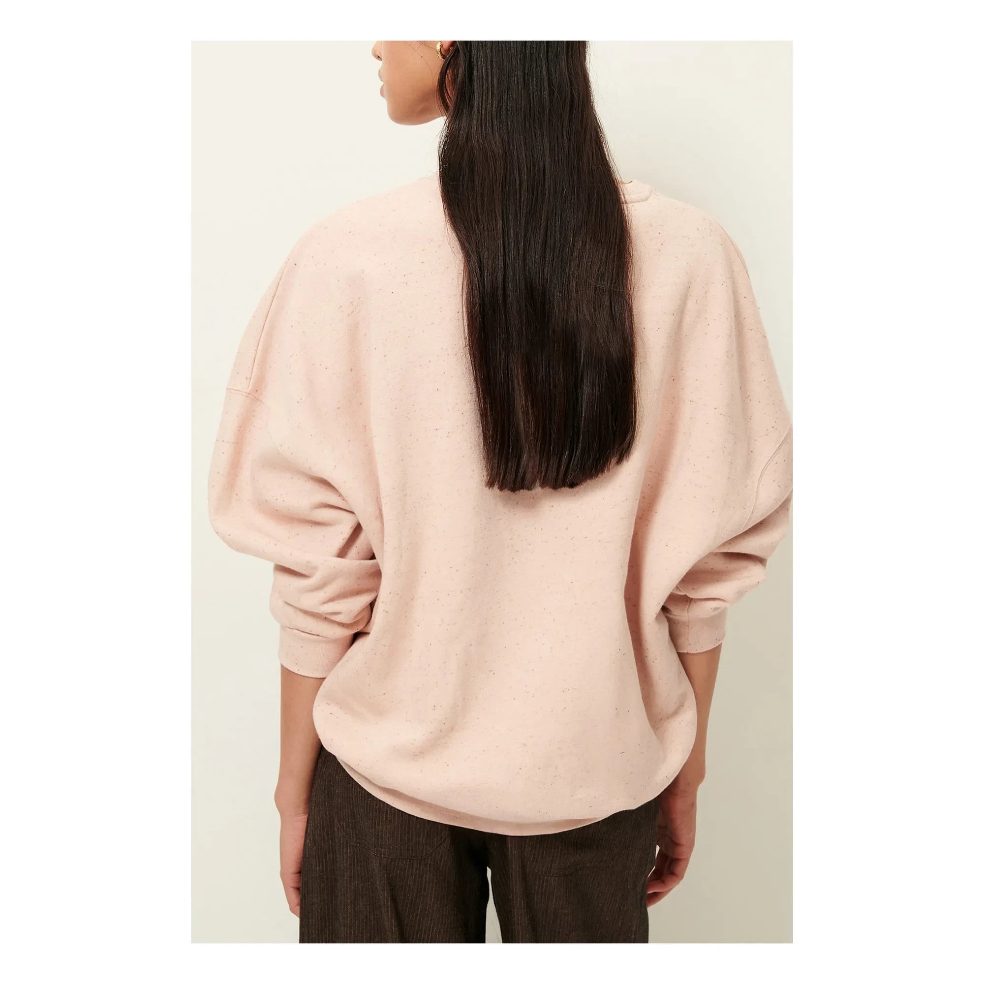 Sessùn - Chebbi Oversize Organik ve Geri Dönüştürülmüş Pamuk Sweatshirt | Marled pembe